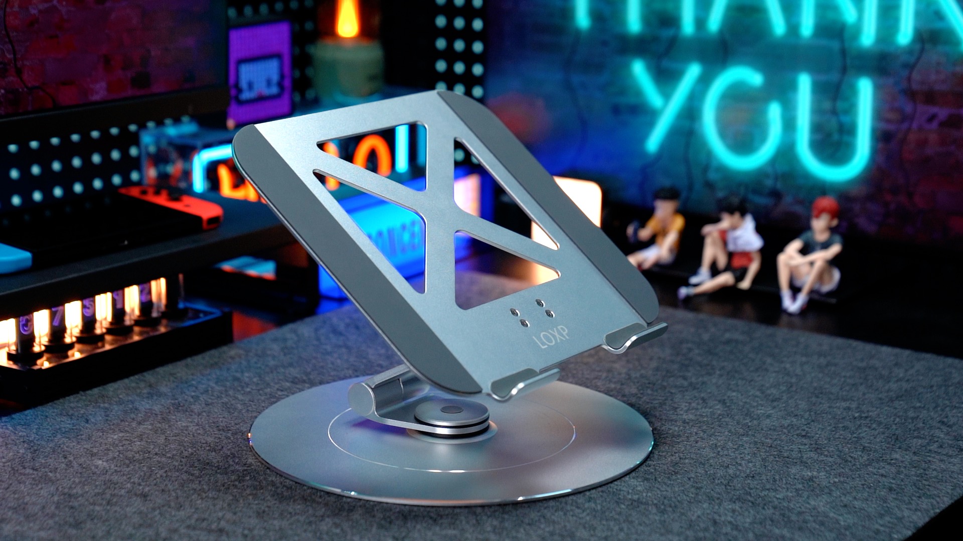 LOXP Ultra-Stable Swivel Laptop Stand for Desk，300% Larger